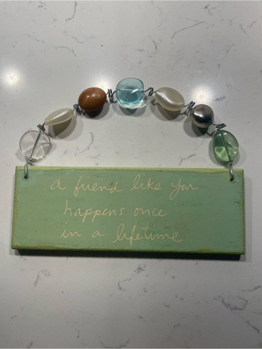 Friendship Sentiment Wall Plaque in Mint Green